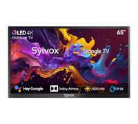 SYLVOX 65" Smart Google TV Extérieur, 4K UHD QLED 2000 Nits - Étanche IP55