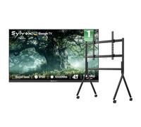 SYLVOX 65" TV Extérieur Frameless et Support Téléviseur à roulettes - 4K UHD 1000Nits for Outside, Smart Google Outdoor TV Étanche IP56, Dolby Atmos, Wi-FI et Assistant, Bluetooth (Frameless)