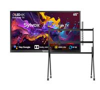 SYLVOX 65" TV Extérieur & Support Téléviseur à roulettes - QLED 4K UHD 2000Nits, Smart Google Outdoor TV Étanche IP55, Google Assistant - pour Pool/Jardins/Terrasse (Pool Pro 2.0 QLED)