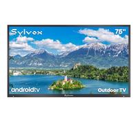 SYLVOX 75 Pouces TV Extérieur Étanche IP55, Smart Android Téléviseur 4K UHD 2000 Nits HDR10, DVB-T2/S2/C, HBBTV, WiFi, Assistant Vocal, Outdoor Television pour Pool, Jardins, Terrasse (Pool Pro)