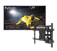 SYLVOX 75 Pouces TV Extérieur & Support Mural pour Téléviseur - 120 Hz 4K UHD 1000Nits, Smart Google TV Étanche IP55, Dolby Atmos, HDMI 2.1 et WiFi/USB - Outdoor Gaming TV