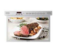 SYLVOX Mini Smart TV 15,6”(40cm)-90°Pliable-Rotation 360°-Google TV-1080P-Partage d'Écran-Cuisine sous L'armoire montée-HDMI-Gris