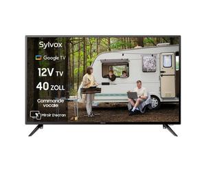 SYLVOX Vehicle-12V TV-Smart TV 40”(102CM)-1080P-HDR10-Google Assistant-Chromcast-WIFI-2xHDMI-Bleutooth-DVB T2/S2-Rés.aux vibrations