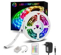 Sylvvin Ruban LED 5m RGB Bande LED - 5050 Bandes LED Lumineuse avec Telecommande,16 Changements de Couleur,4 Modes pour Maison,Decoration D'armoire,Chambre,Television