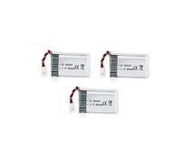 Syma - Lot de 3 batteries rechargeables 850mAh 3.7V Lipo pour drones quadricoptères X5SC X5SW - Dimensions 48.5 x 29.5 x 14.50mm, Argent