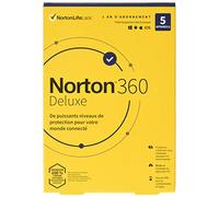 Norton 360 Deluxe 2025 - 5 Appareils 1 An - Abonnement automatique