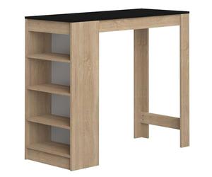 Symbiosis Aravis Meuble Bar Chêne Naturel et Noir 115x50x102,7 cm