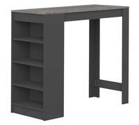 Symbiosis Aravis Meuble Bar Noir et Béton 115x50x102,7 cm