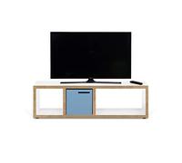 Symbiosis Berlin Meuble TV Blanc avec chants en contreplaqué 150x34x45 cm