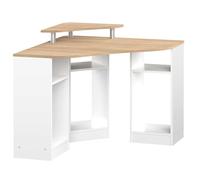 Symbiosis Corner Bureau d'angle Blanc et Chêne Naturel 94x94x83,4 cm