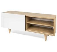 Symbiosis Cruz Meuble Tv Chêne et Blanc 120x34x50 cm