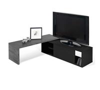 Symbiosis Move Meuble TV, Effet Béton et Noir 110x35x32 cm