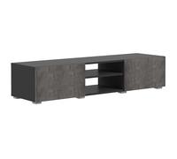 Symbiosis Podium Meuble Tv Noir et Effet Béton 140x42x31 cm
