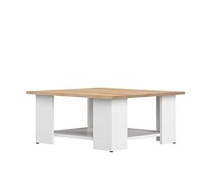 Symbiosis Square Table Basse Blanc et Chêne Naturel 67x67x30,5 cm