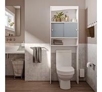 Symbiosis Wave Meuble Wc Blanc et Gris Celadon 64,3x19,2x177 cm