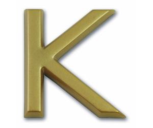 Symbol LD37K Lettre K dorée adhésive hauteur 37 mm