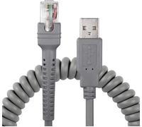 Symbol LS2208 Câble USB, Sinloon USB A vers RJ45 Coiled spirale câble d'extension, Motorola Symbol Barcode Scanner Ls2208ap LS1203 LS4208 LS4278 DS6707 DS6708 Câble USB, (3 m, 3 M)