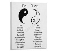 Symbol of Balance Poster Yin and Yang for Inner Peace Canvas Wall Art for Yoga Studio Meditation Corner Gift Idea(Unframed,08x12inch(20x30cm))