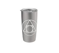 Symbole alchimique, cercle carré, alchimistes, quatre éléments Gobelet isotherme en acier inoxydable double paroi