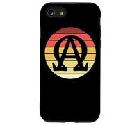 Symbole alpha et oméga rétro coucher de soleil art catholique homme prêtre Coque pour iPhone SE (2020) / 7 / 8