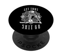 Symbole Anahata Squelette Pose de Sirène Let That Shit Go Yoga PopSockets PopGrip Adhésif