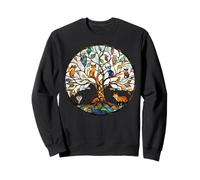 Symbole arbre de vie avec nœuds, animaux mignons Sweatshirt