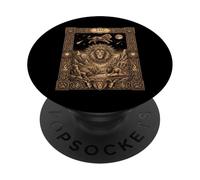 Symbole Astrologique du Zodiaque Lion Style Carte de Tarot PopSockets PopGrip Adhésif