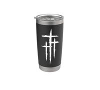 Symbole audacieux de Jésus-Christ avec trois croix Gobelet isotherme en acier inoxydable double paroi