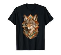 Symbole aztèque géométrique tête de Loup tribale Esprit T-Shirt