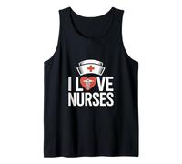 Symbole caducée en Forme de cœur I Love Nurses Débardeur