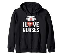 Symbole caducée en Forme de cœur I Love Nurses Sweat à Capuche