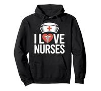 Symbole caducée en Forme de cœur I Love Nurses Sweat à Capuche