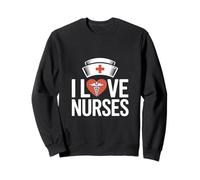 Symbole caducée en Forme de cœur I Love Nurses Sweatshirt