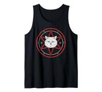 Symbole Chat Occulte Cercle Sombre Vieilli Débardeur