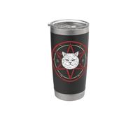 Symbole chat occulte cercle sombre vieilli Gobelet isotherme en acier inoxydable double paroi