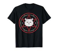 Symbole Chat Occulte Cercle Sombre Vieilli T-Shirt