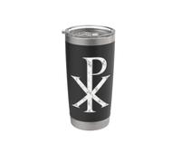 Symbole Chi Rho catholique orthodoxe de l’Église primitive Gobelet isotherme en acier inoxydable double paroi