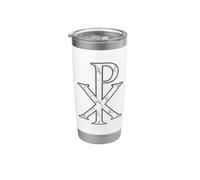 Symbole Chi Rho catholique orthodoxe de l’Église primitive Gobelet isotherme en acier inoxydable double paroi