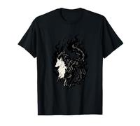 Symbole chinois avec renards dans les flammes mystiques, renards amoureux T-Shirt