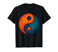 Symbole chinois YinYang Yoga Méditation Vitrail T-Shirt