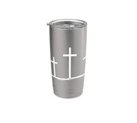 Symbole Chrétien De La Colline Des Trois Croix Du Golgotha Gobelet isotherme en acier inoxydable double paroi