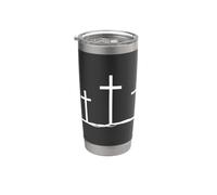 Symbole Chrétien De La Colline Des Trois Croix Du Golgotha Gobelet isotherme en acier inoxydable double paroi
