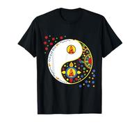 Symbole coloré Tao Yin et Yang Taiji Yoga avec Bouddha T-Shirt