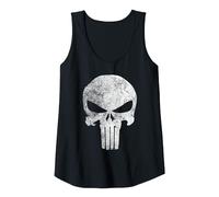 Symbole Crâne Marvel Punisher Distressed Débardeur, Femme, Noir, XXL