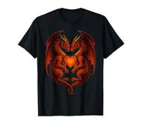 Symbole cœur Deux Dragons Amour Mythique T-Shirt