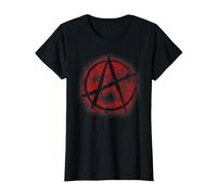 Symbole d'anarchie Rouge Style Graffiti, anarchisme, Punk T-Shirt, Femme, Noir, L