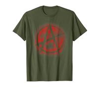 Symbole d'anarchie Rouge Style Graffiti, anarchisme, Punk T-Shirt, Homme, Olive, L