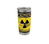 Symbole d'avertissement grunge de danger nu ire radioactif Gobelet isotherme en acier inoxydable double paroi