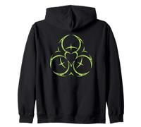 Symbole de Danger Toxique en Forme de cœur Industriel Cyber Gothique Sweat à Capuche