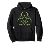 Symbole de Danger Toxique en Forme de cœur Industriel Cyber Gothique Sweat à Capuche
